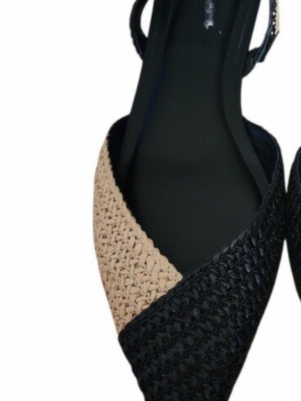New! INC International Concepts Black & Beige Woven Pointed Flats - Picture 5 of 5
